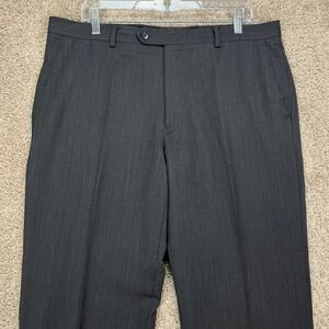 Jos A Bank Reserve Mens Pants 36x32 Charcoal Gray 100% Wool Marzatto Dress 36R